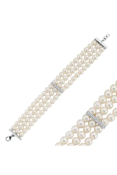 6,5 mm Choker Zirkon Taşlı Doğal İnci Bileklik ürün görseli 1