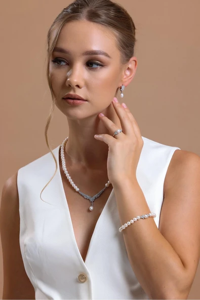 6,5 mm Doğal İnci Bileklik - Resim 6