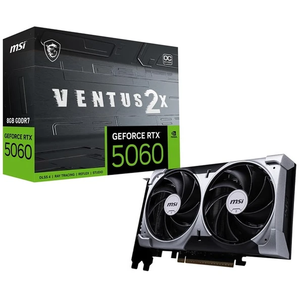 MSI 8GB RTX5060 VENTUS 2X OC GDDR7 128bit HDMI DP PCIe 5.0 ürün görseli 1