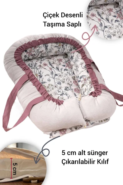 Wellgro Flower Babynest Bebek Yatağı Anne Yanı Bebek Yatağı ürün görseli 1