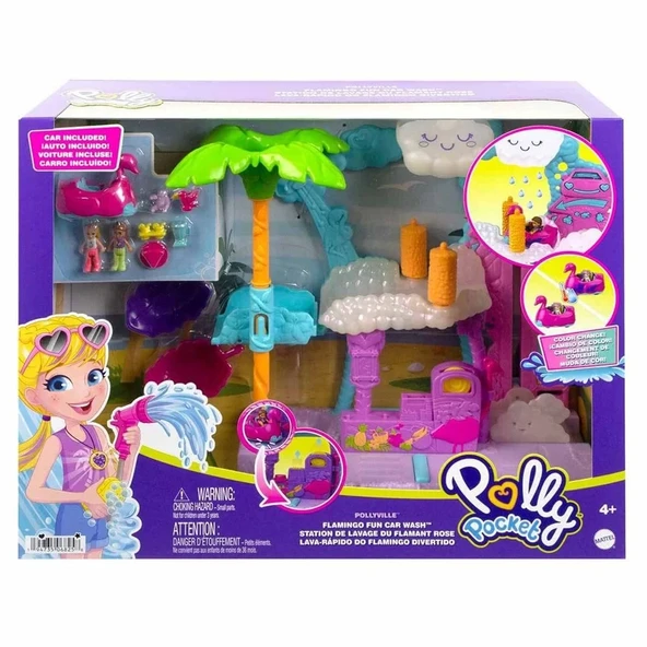 Polly Pocket Flamingo Araba Su Eğlencesi Oyun Seti ürün görseli 1