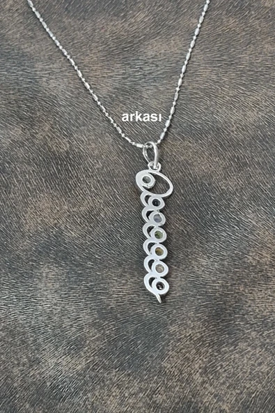 7 Çakra Taşlı Kolye Dalga Motifli 236-C6 - Resim 4