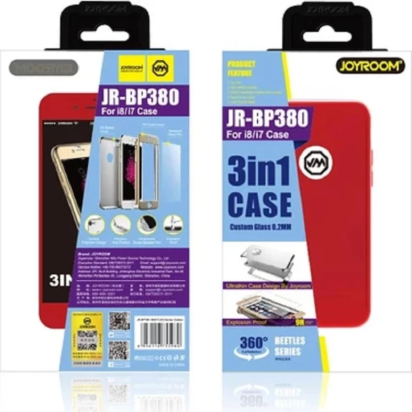 JOYROOM İPHONE 7-8 3İN1360 CASE SİYAH - Resim 2