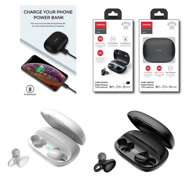 Joyroom JR-TL2 TWS Bluetooth 5.0 Binaural Kulak İçi Kulaklık 1500 mAh ürün görseli 1