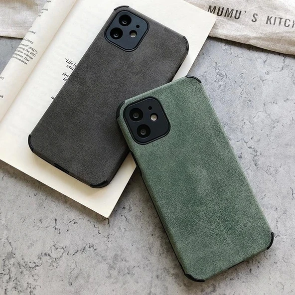 İphone 13 Köşe Korumalı Antik Deri Telefon Kılıfı ürün görseli 1
