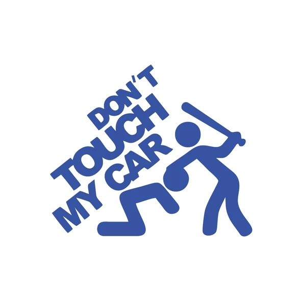 Dont Touch My Car Sticker17x17 Cm Mavi ürün görseli 1