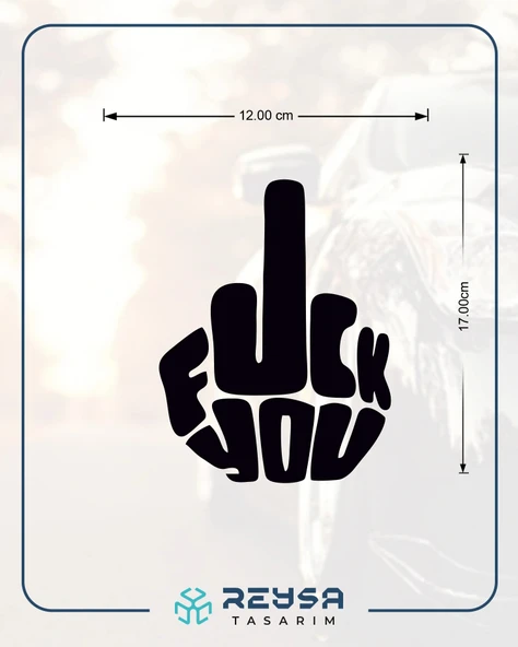 F*ck You Sticker 17x17 Cm Siyah - Resim 2