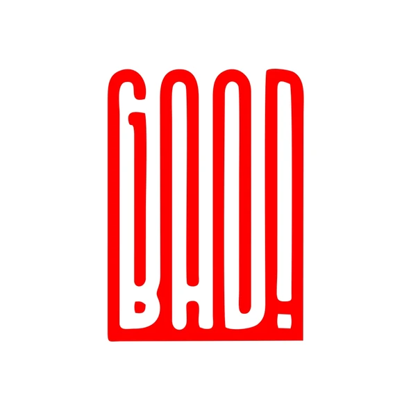 Good Bad Sticker17x17 Cm Kırmızı ürün görseli 1