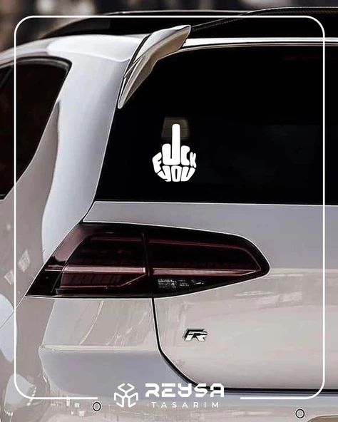 F*ck You Sticker 17x17 Cm Beyaz - Resim 3