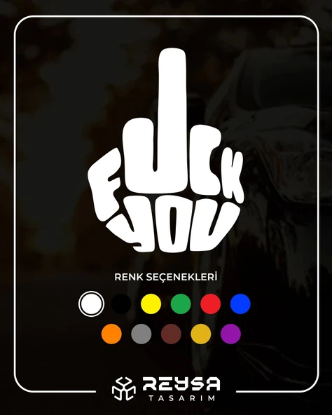 F*ck You Sticker 17x17 Cm Beyaz ürün görseli 1