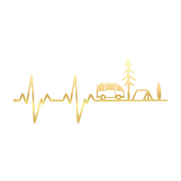 Ritim Karavan Sticker17x17 Cm Gold ürün görseli 1