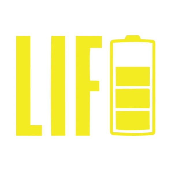 Life Batarya Sticker 17x17 Cm Sarı ürün görseli 1