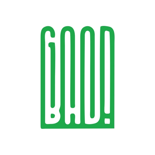 Good Bad Sticker17x17 Cm Yeşil ürün görseli 1