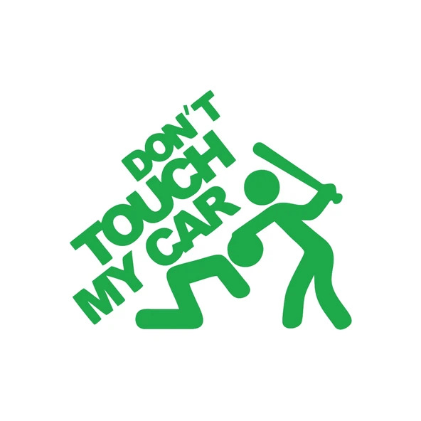 Dont Touch My Car Sticker17x17 Cm Yeşil ürün görseli 1