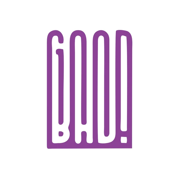 Good Bad Sticker17x17 Cm Mor ürün görseli 1