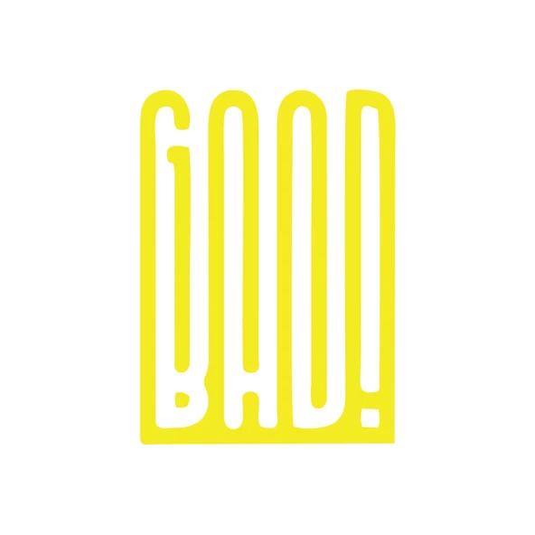 Good Bad Sticker17x17 Cm Sarı ürün görseli 1