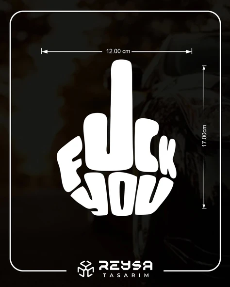 F*ck You Sticker 17x17 Cm Beyaz - Resim 2