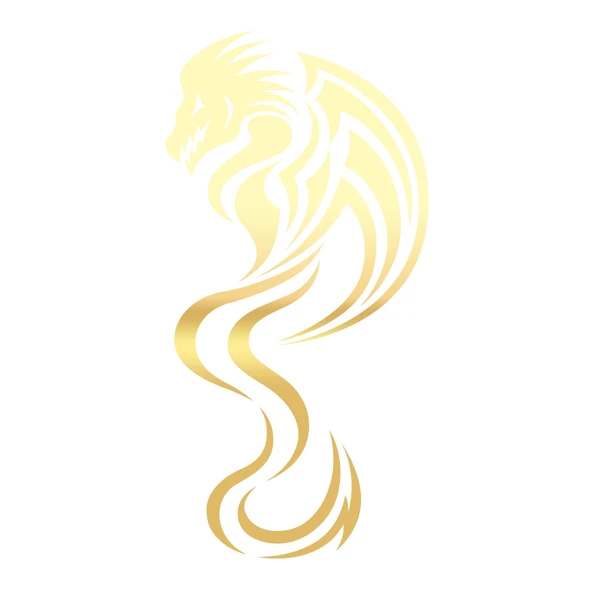 Ejderha Sticker 17x17 Cm Gold ürün görseli 1