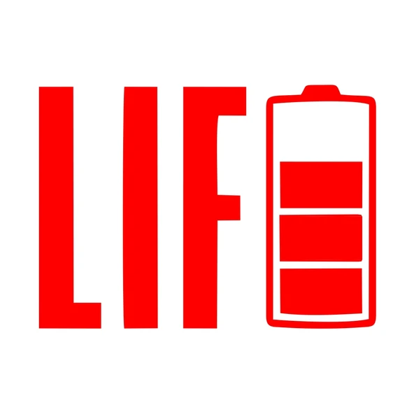 Life Batarya Sticker 17x17 Cm Kırmızı ürün görseli 1
