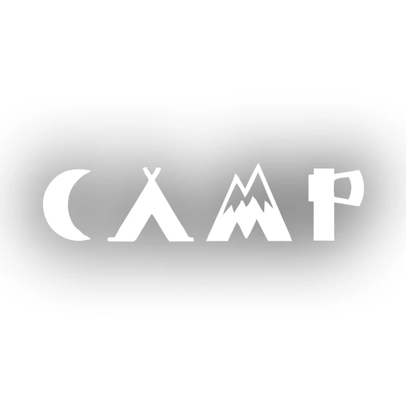 Camp Kamp Sticker17x17 Cm Beyaz ürün görseli 1