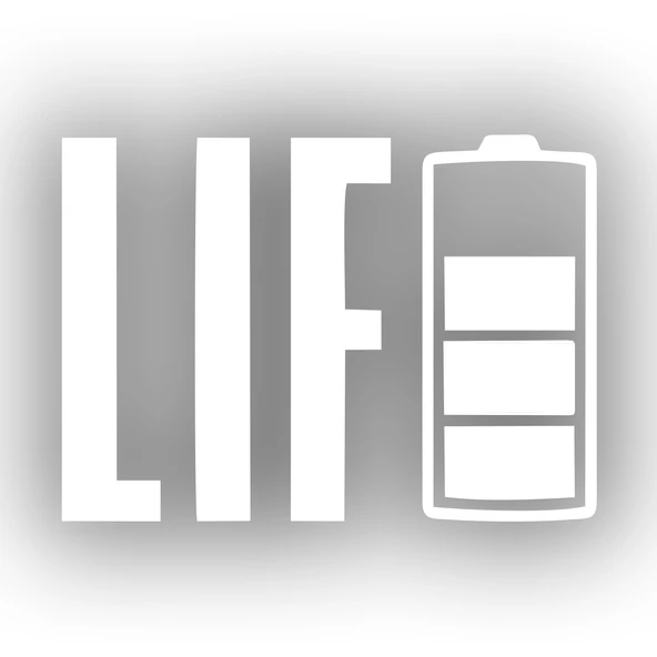Life Batarya Sticker 17x17 Cm Beyaz ürün görseli 1