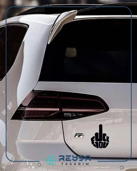 F*ck You Sticker 17x17 Cm Siyah - Resim 3