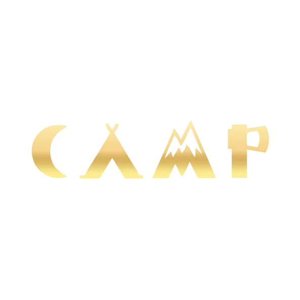 Camp Kamp Sticker17x17 Cm Gold ürün görseli 1