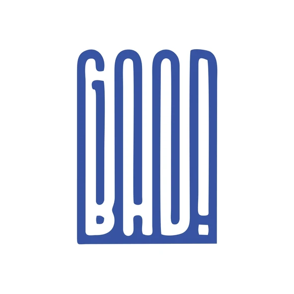 Good Bad Sticker17x17 Cm Mavi ürün görseli 1