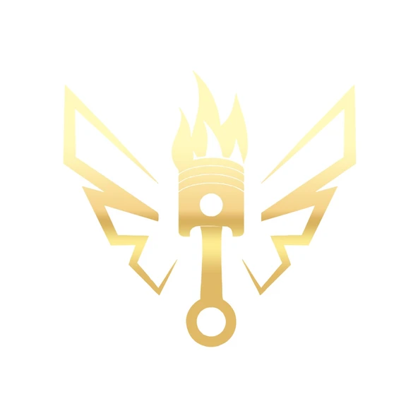 Kanatlı Alevli Piston Sticker17x17 Cm Gold ürün görseli 1