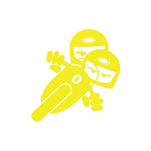 Twin Racers Motorcu Sticker 17x17 Cm Sarı ürün görseli 1