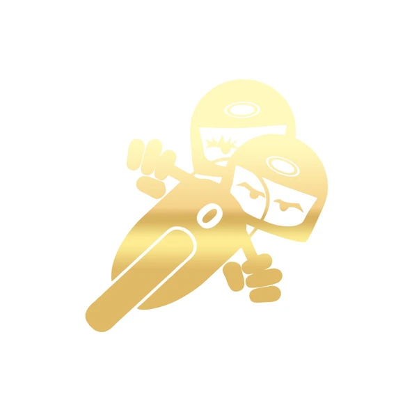 Twin Racers Motorcu Sticker 17x17 Cm Gold ürün görseli 1