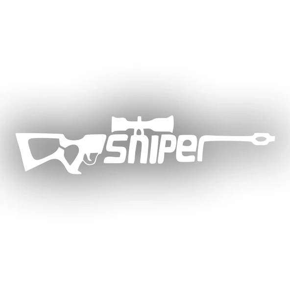 Sniper Sticker 17x17 Cm Beyaz ürün görseli 1