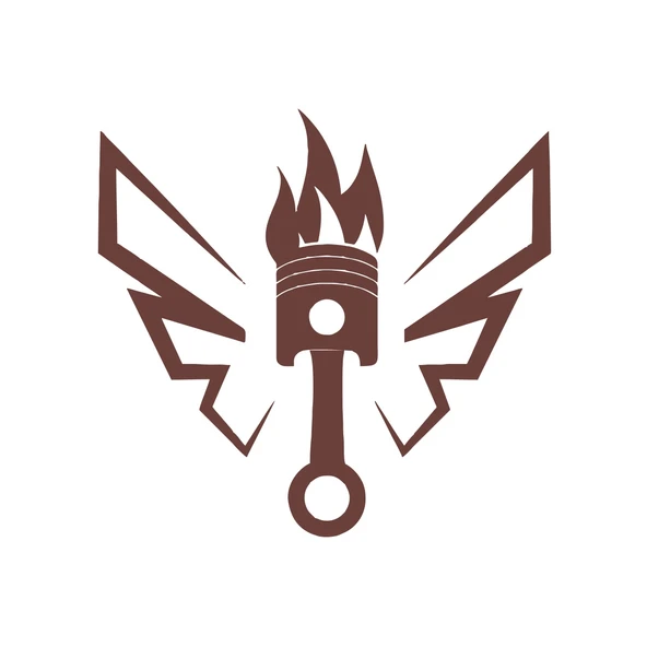 Kanatlı Alevli Piston Sticker17x17 Cm Kahverengi ürün görseli 1