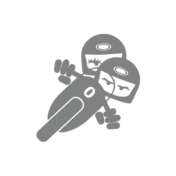 Twin Racers Motorcu Sticker 17x17 Cm Gri ürün görseli 1
