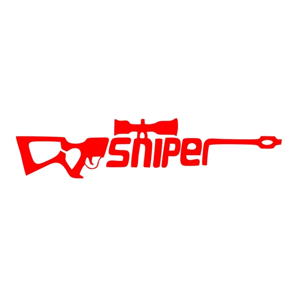 Sniper Sticker 17x17 Cm Kırmızı ürün görseli 1