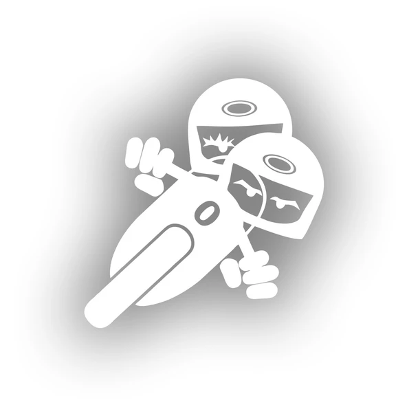 Twin Racers Motorcu Sticker 17x17 Cm Beyaz ürün görseli 1