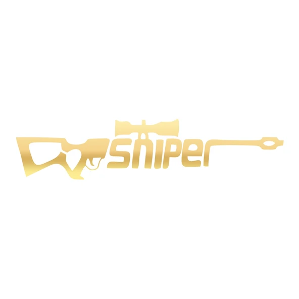 Sniper Sticker 17x17 Cm Gold ürün görseli 1
