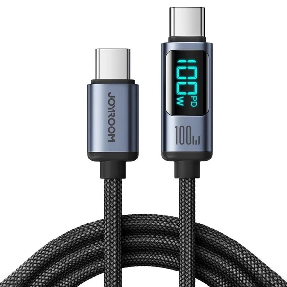 JOYROOM 100W USB-C / Type-C Dijital Ekranlı Hızlı Şarj Data Kablosu ürün görseli 1