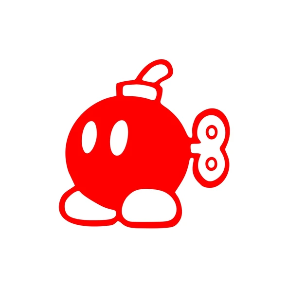Ayaklı Bomba Sticker 17x17 Cm Kırmızı ürün görseli 1
