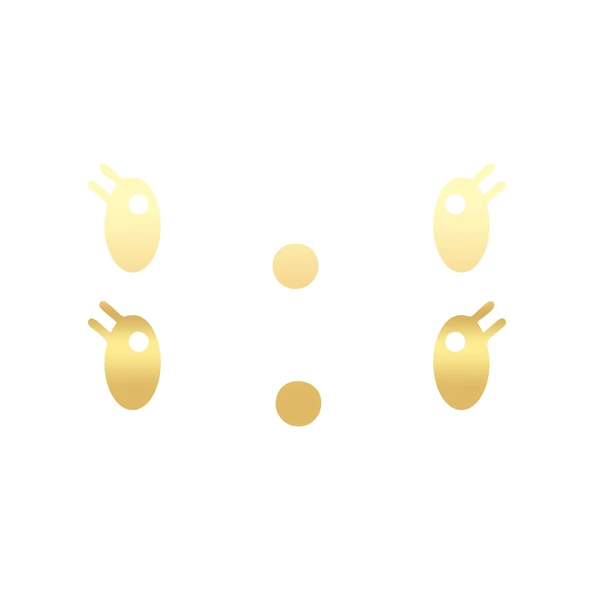 Gülen Surat Ayna Sticker 2 Adet17x17 Cm Gold ürün görseli 1