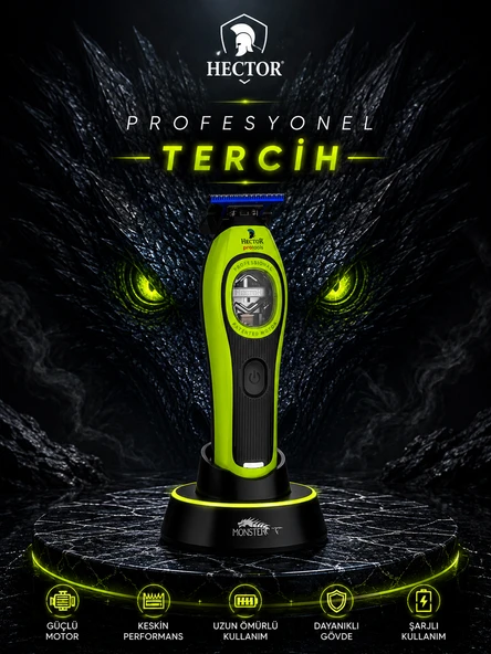 Hector Monster T Yeşil Saç ve Sakal Kesme Makinesi ürün görseli 1