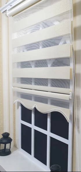 Zebra Stor Perde Altın Simli  Etek Dilimli ST 007  Altın 80 x 260 ürün görseli 1