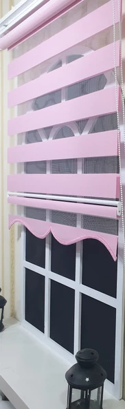 Zebra Stor Perde Pembe  Etek Dilimli ST 005  Pembe 90 x 200 ürün görseli 1