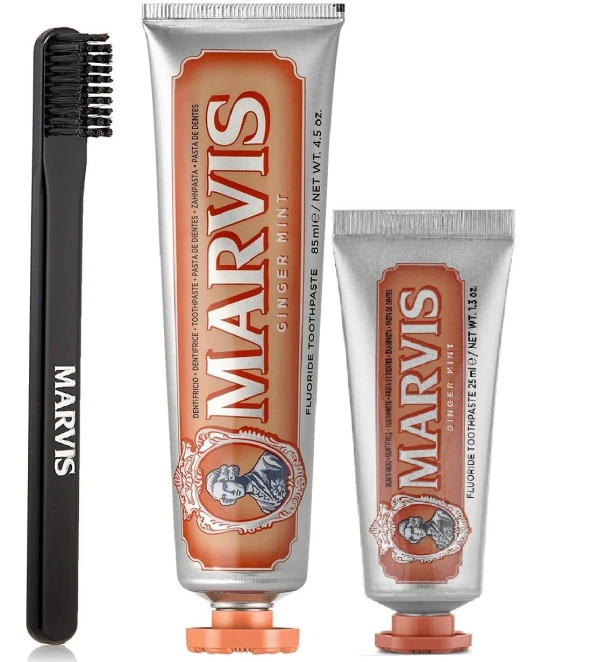 Marvis Ginger Mint 3'lü 85 ml + 25 ml + Marvis Orta Sert Diş Fırçası ürün görseli 1