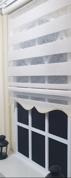 Zebra Stor Perde Bej Etek Dilimli ST 002  Bej 30 x 200 ürün görseli 1