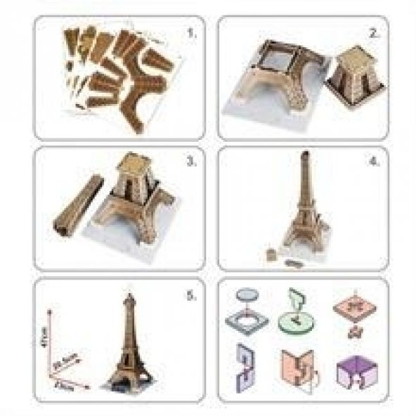 Cubic Fun 3D 35 Parça Puzzle Eyfel Kulesi - Fransa - Resim 2