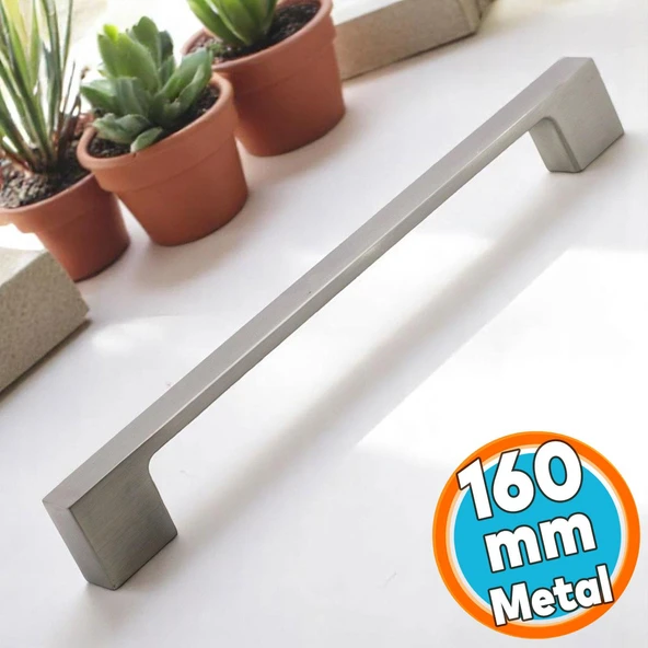 Mobilya Mutfak Çekmece Dolap Dolabı Kapak Kulbu Kulpu Kulpları (160 mm - 16 cm) İnox Metal ürün görseli 1