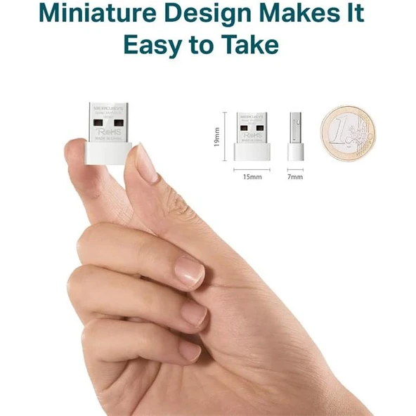 Mercusys MW150US 150Mbps Kablosuz USB Adaptör - Resim 3