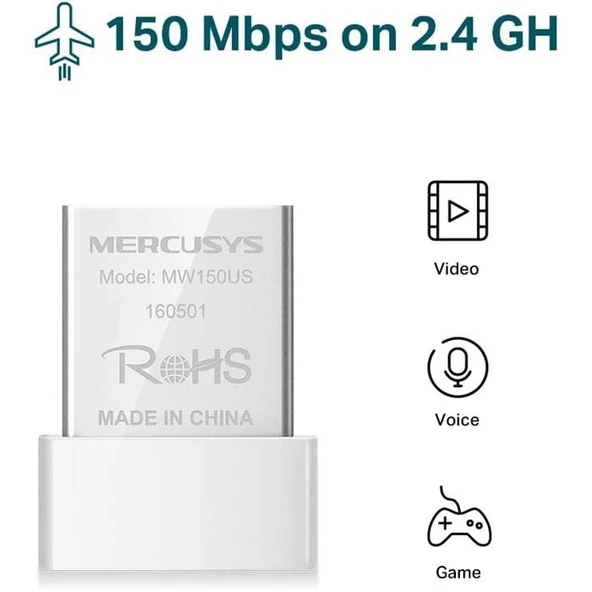 Mercusys MW150US 150Mbps Kablosuz USB Adaptör - Resim 2