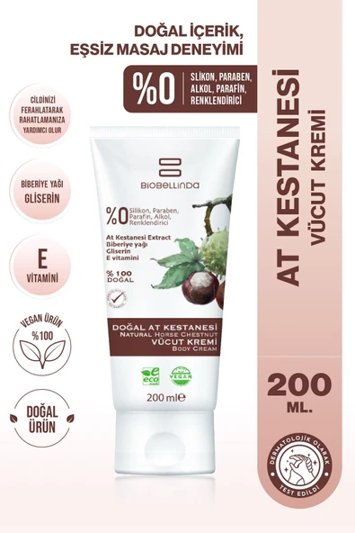 BİOBELLİNDA DOĞAL AT KESTANESİ VÜCUT KREMİ 200 ML ürün görseli 1